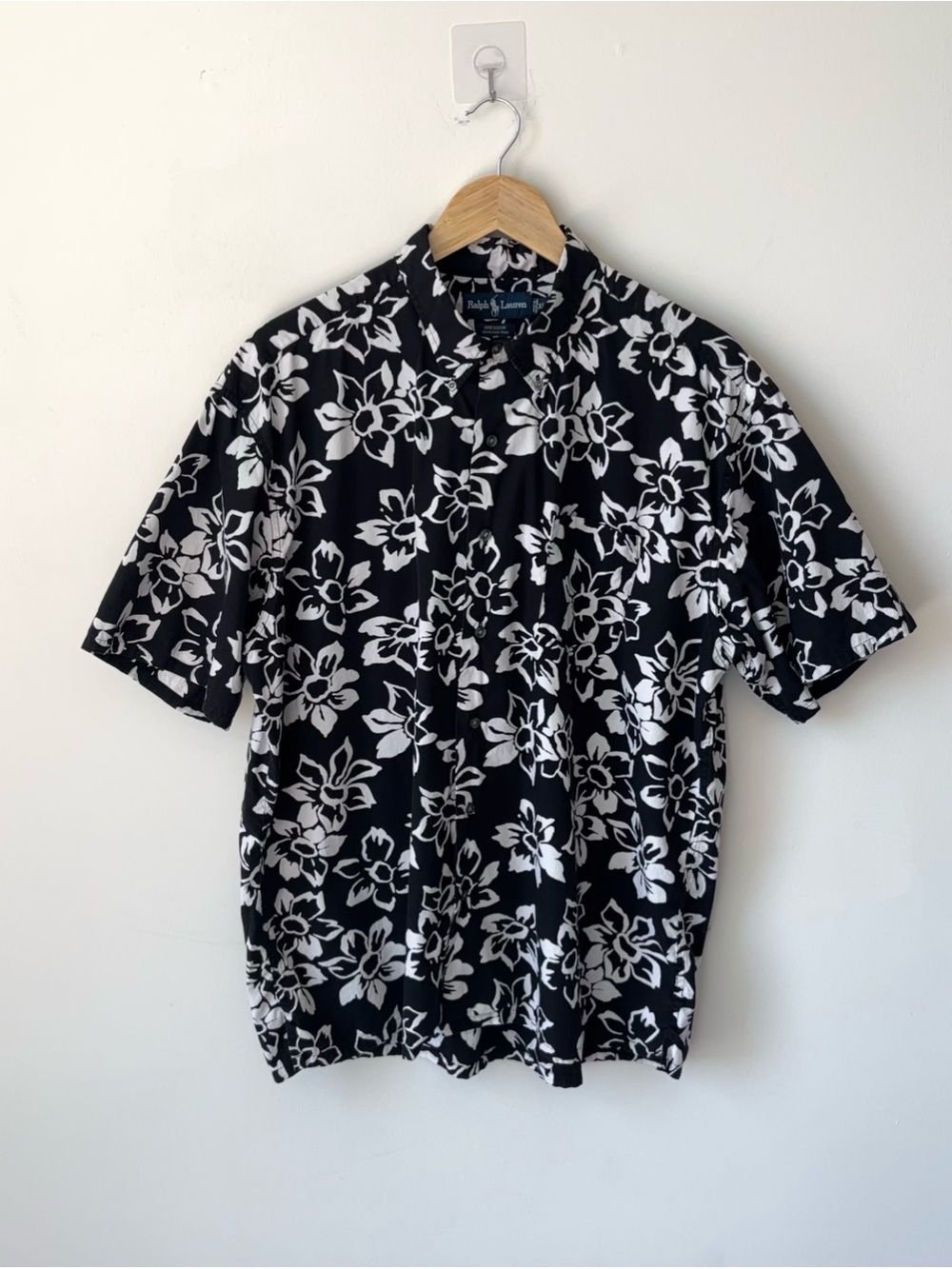 Vintage Polo Ralph Lauren Greggor Hawaiian Shirt Men’s XL Aloha Floral Black